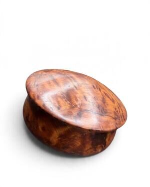 Vintage Moroccan Thuya Wood Burl Mushroom Box – Hand-Turned  4.5"